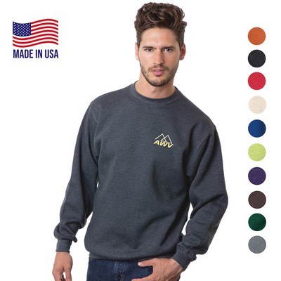 Made in USA 100% Pre-Shrunk Unisex Crewneck Fleece Sweatshirt