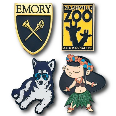 Custom Lapel Pins - 1 3/4" (1.75") Die Struck Soft Enamel