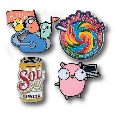 1/2" (0.5") Die Struck Iron Soft Enamel Lapel Pin