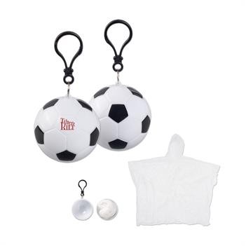 Soccer Rain Poncho in Ball Keychain