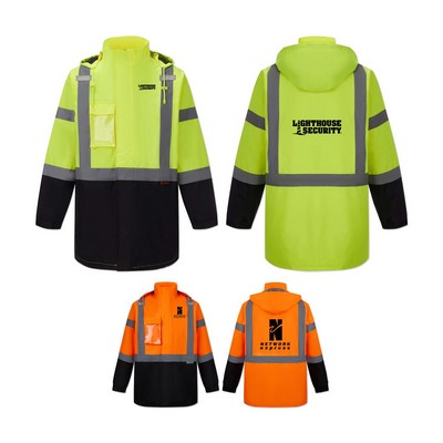 ANSI Class 3 Water Resistant Safety Jacket w/Detachable Hood