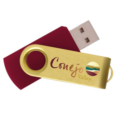 iClick® Gold Swivel USB Flash Drive 4GB