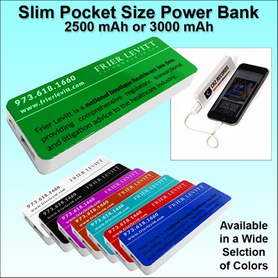 Pocket Size Power Bank 2500 mAh - Green