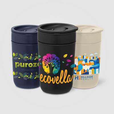 Danube - 12 oz. Ceramic Tumbler with Recycled Plastic Exterior & Lid - Full-Color Inkjet